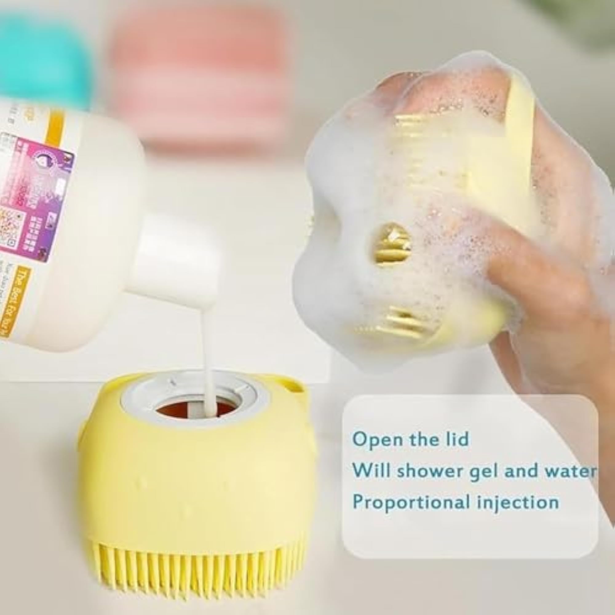 Silicone Brush with Shower Gel Dispenser