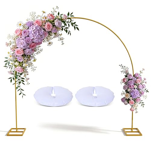 6.56 X 6.56 FT Hochzeitsbogen Gestell, 2m Gold Metall Hochzeitsbogen, Hochzeit Bogen, Ballonbogen Gestell Kulissenständer für Geburtstag...