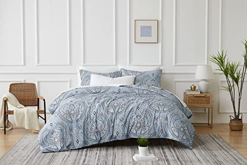 Southshore Fine Living, Inc. Oversized Comforter Bedding Set Down Alternative All-Season Warmth, Soft Cozy Paisley Bedspread 2-Piece With One Matching Sham, Pure Melody Aqua, Twin / Twin Xl #TOP1
