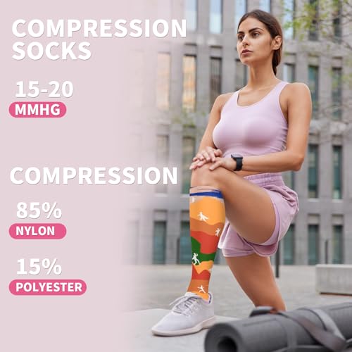 Image of Sooverki Compression Socks for Women & Men 6 Pairs is Best Supportive Knee High Stockings for Circulation, Travel, Nurses