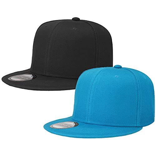 Image of Classic Snapback Hat Cap Hip Hop Style Flat Bill Blank Solid Color Adjustable Size
