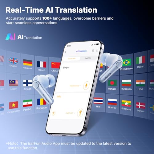 Image of EarFun [2025 VGP Winner] Air Pro 4+ Adaptive Hybrid Noise Cancelling Wireless Earbuds Bluetooth 6.0,Qualcomm Snapdragon Sound, aptX Lossless,LDAC Hi-Res Audio, 6 Mics AI CVC Call,54H Playtime, Blue