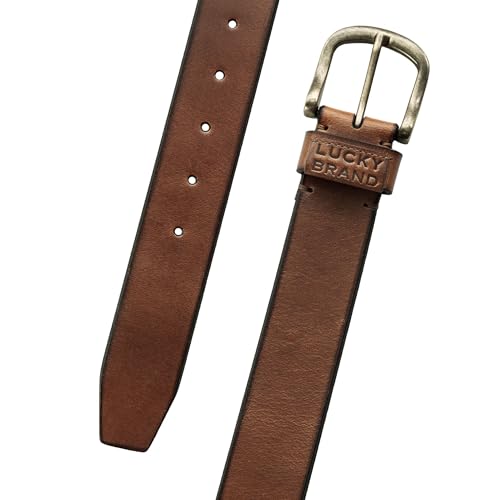 Image of Lucky Brand Men's Jeans Leather Belt| Classic| Casual| Dress| Everyday| American Heritage| Genuine Leather| Metal Buckle