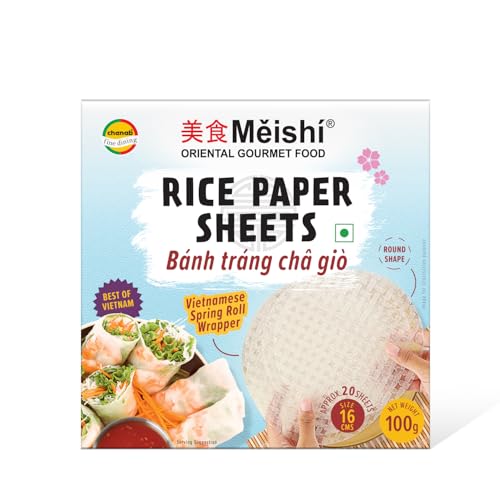 Image of Meishi Vietnamese Gluten Free Spring Rice Paper Roll | 100g | 16 cm | Edible Rice Paper Sheets | Spring roll Wrapper