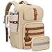 YOREPEK 24L Erweiterbar Taktischer Rucksack Damen mit Abnehmbare Hüfttasche, Wasserabweisend Wanderrucksack, 15,6 Zoll LaptopRucksack Notfallrucksack für Camping, Wander, Outdoor, Mandelbraun