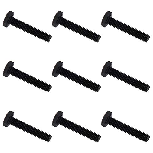 Image of Aicosineg M4 x 20mm Carbon Steel Grade 8.8 External Hex Head Screw Bolts Metric Thread Hexagon Bolts Fastener, 23 x 7 x 7mm (Lx W x H) for Hardware Furniture Machinery Black 50pcs