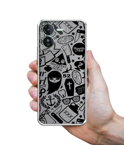 Image of Casotec Discover Or Death Design Printed Silicon Soft TPU Back Case Cover for iQOO Z9 5G, Multicolor