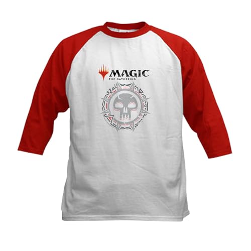 CafePress Magic Black Mana Symbol Baseball Jersey Kids Cotton Baseball Jersey, 3/4 Raglan Sleeve Shirt