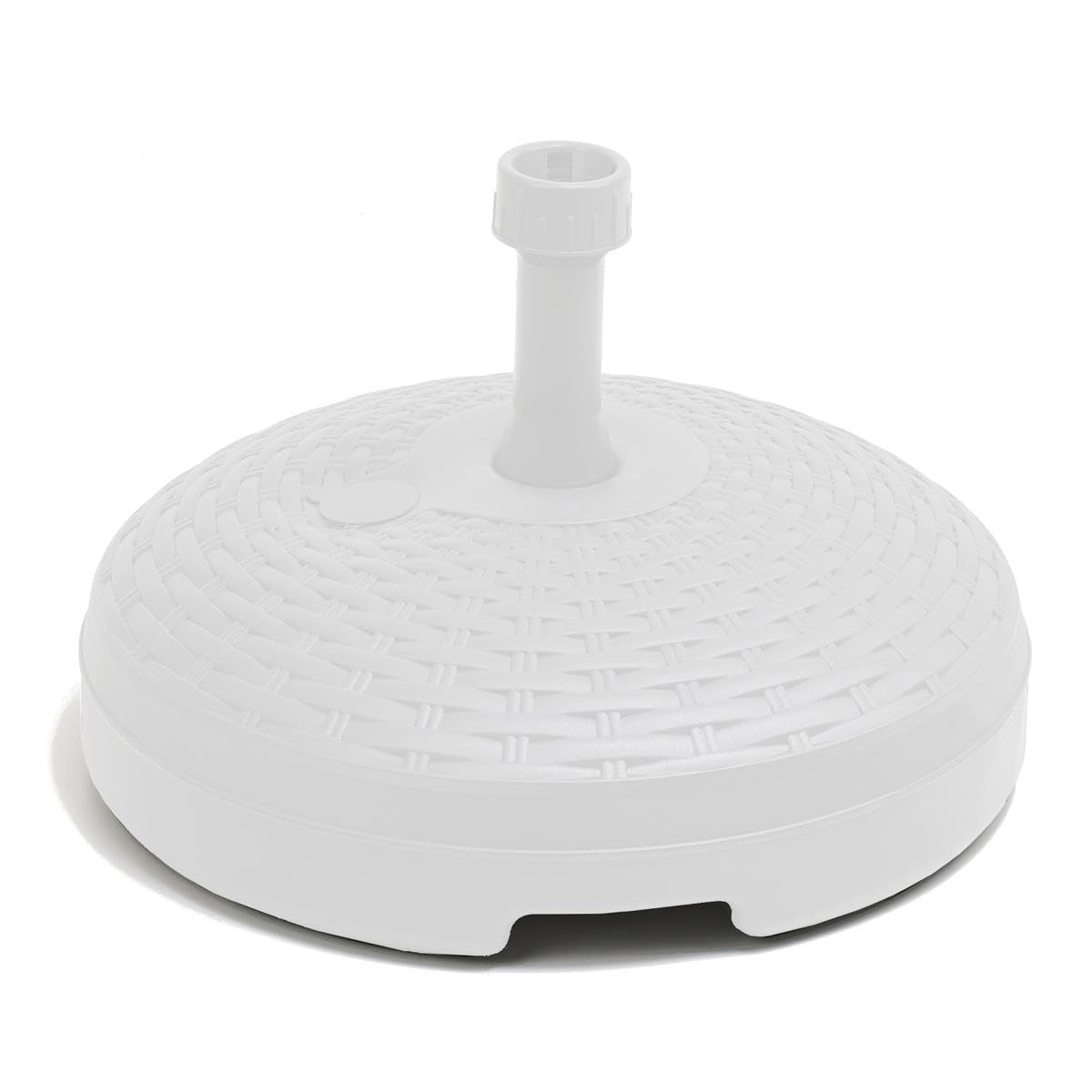Maury's Base Ombrellone Riempibile 20 Litri in Plastica – Supporto per Ombrellone da Giardino con Acqua o Sabbia Colore Bianco
