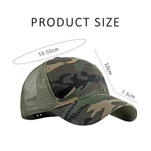 NXPWRC Kids Unisex Camouflage Green Baseball Cap, One Size, Lightweight, Sun Protection, Fishing, Hiking, Camping - Image 2