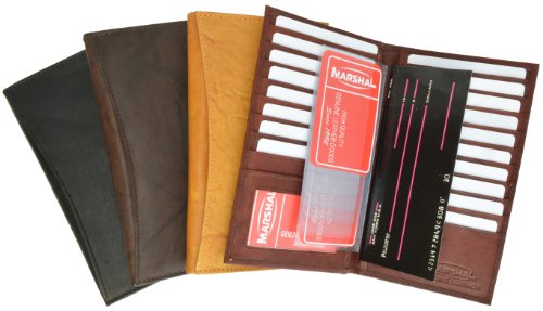 Genuine Leather Credit Card Holder Wallet 19 Card Slots + 1 ID Window (Burgundy)4
