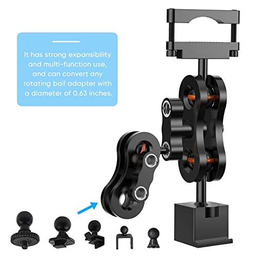 Image of SDSACZMU Radar Detector Mount,Aluminum Rearview Mirror Rod Radar Bracket,for Escort Max360c,Max 3, X IXc,Redline EX Beltronics Cobra DualPro GT 360 Radar Detector,with EZ Magnet Connection Base