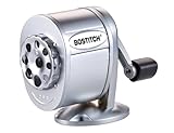Bostitch Office Wall Mount Manual Pencil Sharpener, Tip Saver, 8 Hole Dial, 6X Longer Cutter Life, Vertical or Horizontal Mounting, Silver