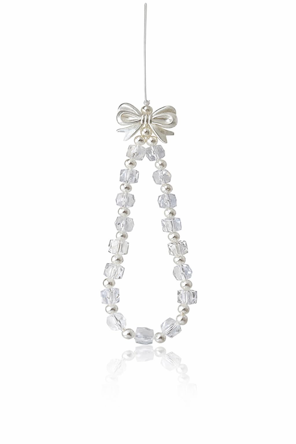 Cell Phone Strap with Crystal Beads and Pearl Design White Charms-image-29