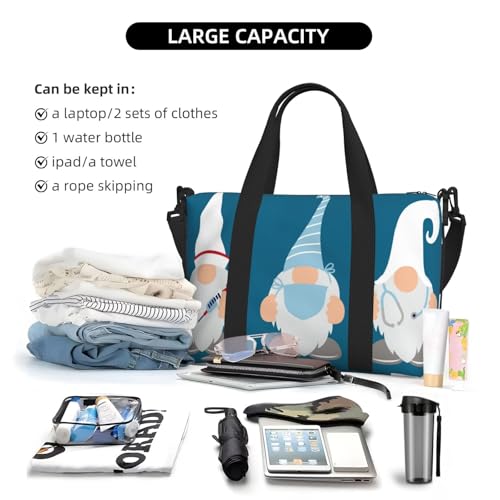 Laptop Tote Bag for Women Work - Nurse Doctor Gnomes Gym Bag for Women Men, Personal Item Crossbody Travel Bags Carry On, Overnight Weekender Bags for Women Travel4