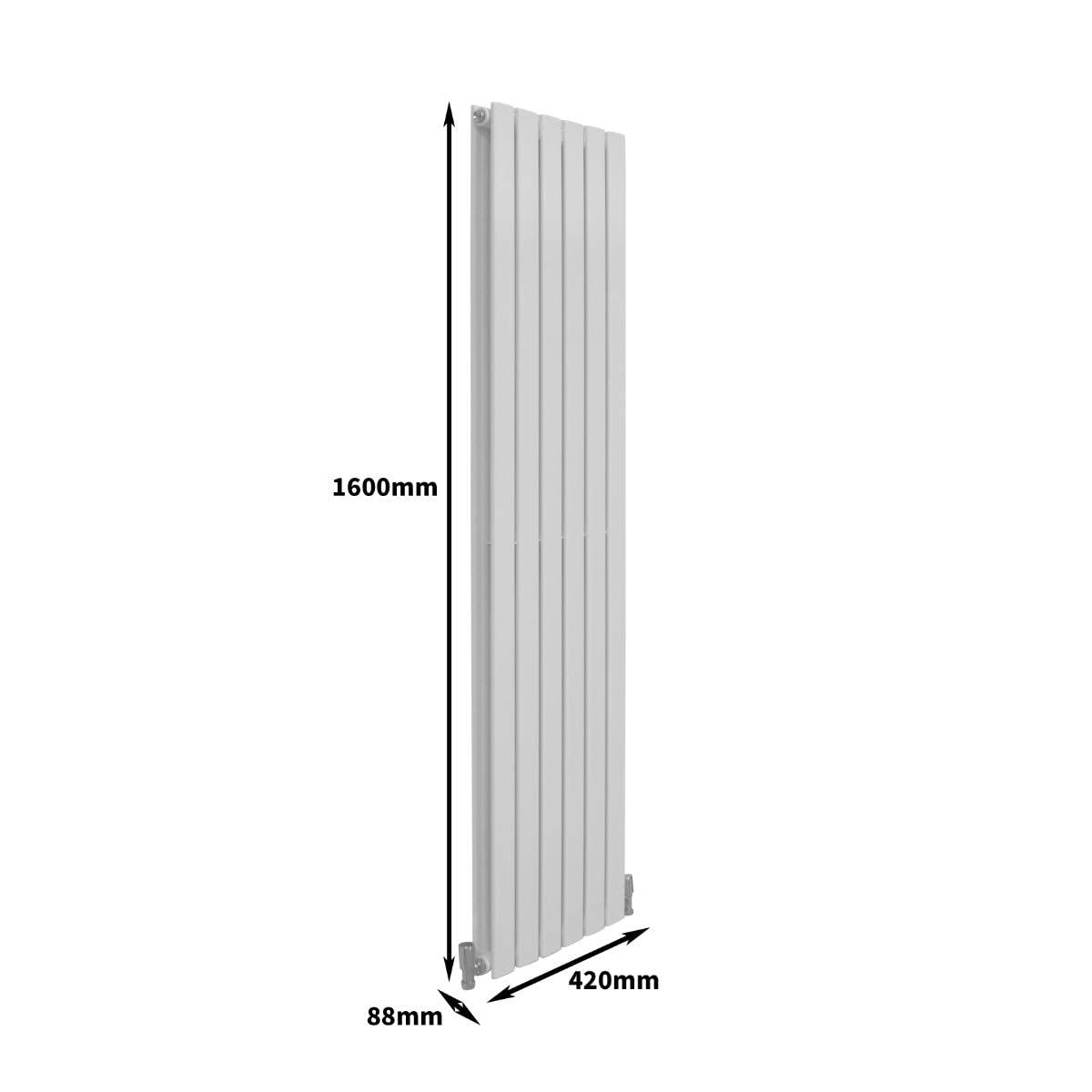 Radiador Panel Plano Lujoso 1600x420mm 160x42cm Blanco Brillante Calefacción Calefactor Vertical Horizontal Montaje Pared Cocina Salón Baño Cepillo Limpieza Kit Reparación GRATIS Garantía 15 Años