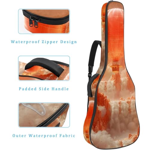 Sac guitare acoustique rose montgolfière grand format imperméable - 4