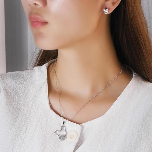 Stud Earrings Silver Plated Natural zircon Earrings and Necklace2