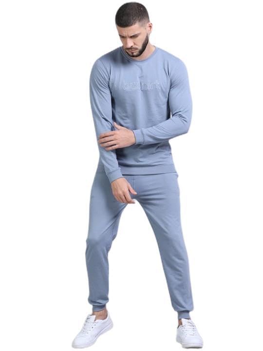 Men’s Casual Full-Sleeve Cotton with Round Neck T Shirts & Comfortable Pants - Regular Western Style Night Suit-image-35