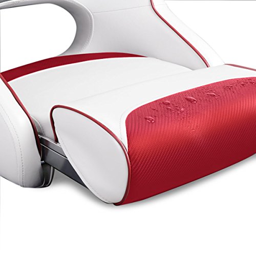 Siège baquet de capitaine blanc rouge rabattable pour console de bateau