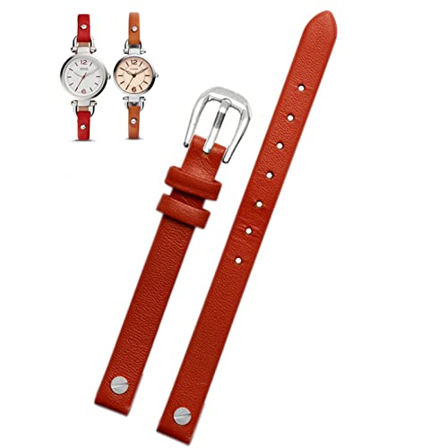 Bracelet de montre en cuir véritable Fossil femme 8 mm adaptable ES4340 3745 4026