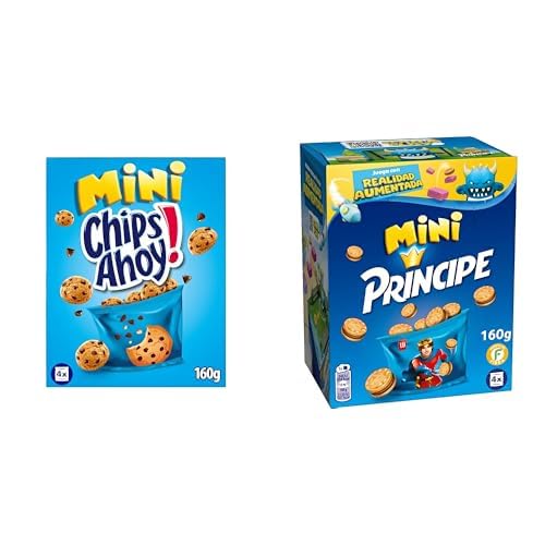 Chips Ahoy Mini Galletas Cookies, Dulces Pepitas de Chocolate, 160g + Principe Galleta Mini Crema De Chocolate 160