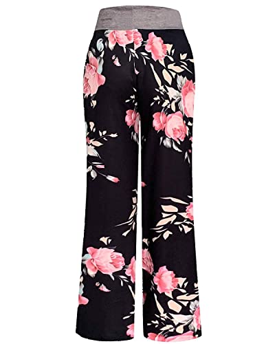 Image of NEWCOSPLAY Women's Comfy Pajama Pants Casual Drawstring Palazzo Lounge Wide Leg Pants