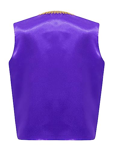 YiZYiF Boys Satin Golden Trim Arabian Prince Outfits Vest Waistcoat Medieval Steampunk Halloween Cosplay Jacket Coat2