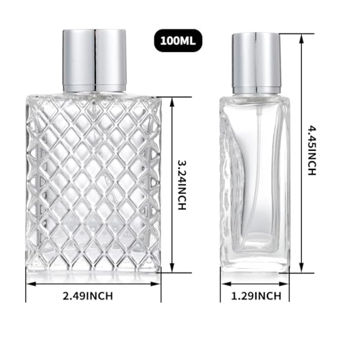 1Pcs 100ml 3.4 oz Refillable Spray Perfume Bottles Large Cosmetic Fine Mist Atomizer Empty Portable Clear Glass Essential Oil Container for Travel2