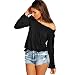 Sunward Sexy Womens Off-shoulder Strapless Long Sleeve Shirt Casual Blouse Tops