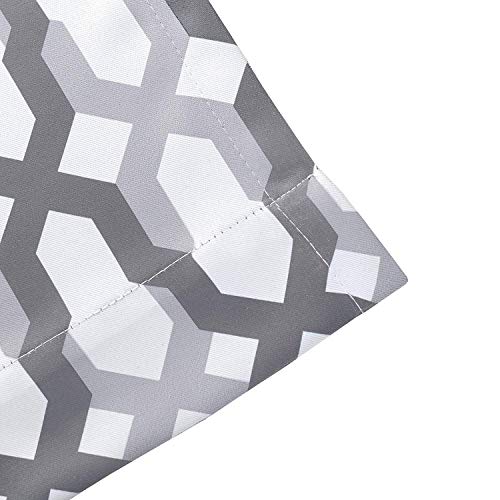 DriftAway Mason Geometric Trellis Pattern Window Curtain Valance Rod Pocket 52 Inch by 18 Inch Plus 2 Inch Header Gray