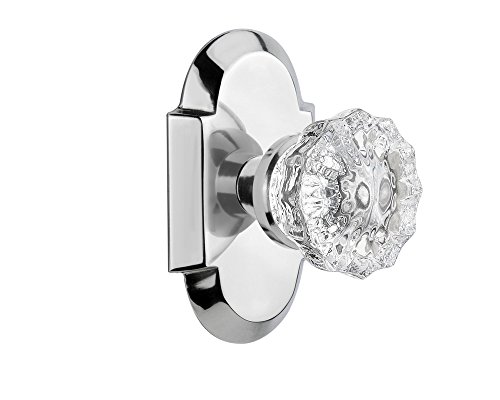 Review Nostalgic Warehouse Cottage Plate with Crystal Glass Door Knob, Privacy - 2.375", Bright Chrome