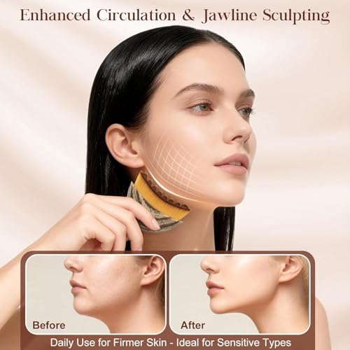 Image of Lymphatic Brush Guasha | Face Sculpting Tool for De-Puffing, Jawline Definition & Skin Firming | Soft Bristle Facial Drainage for Massage & Skincare Use