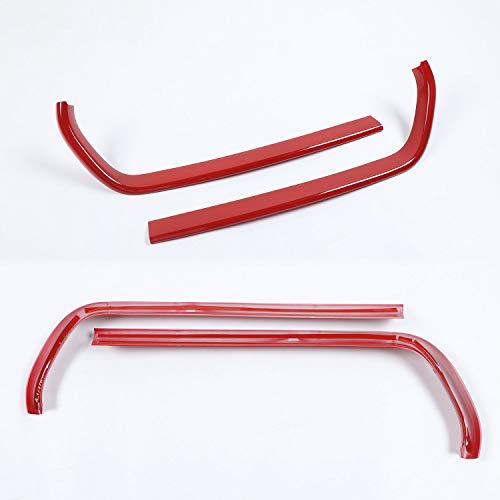 Image of Voodonala Front Grille Inserts Trim for 2015-2026 Dodge Charger, Radiator Grill Cover Protector, ABS Red Exterior Accessories, 2PCS