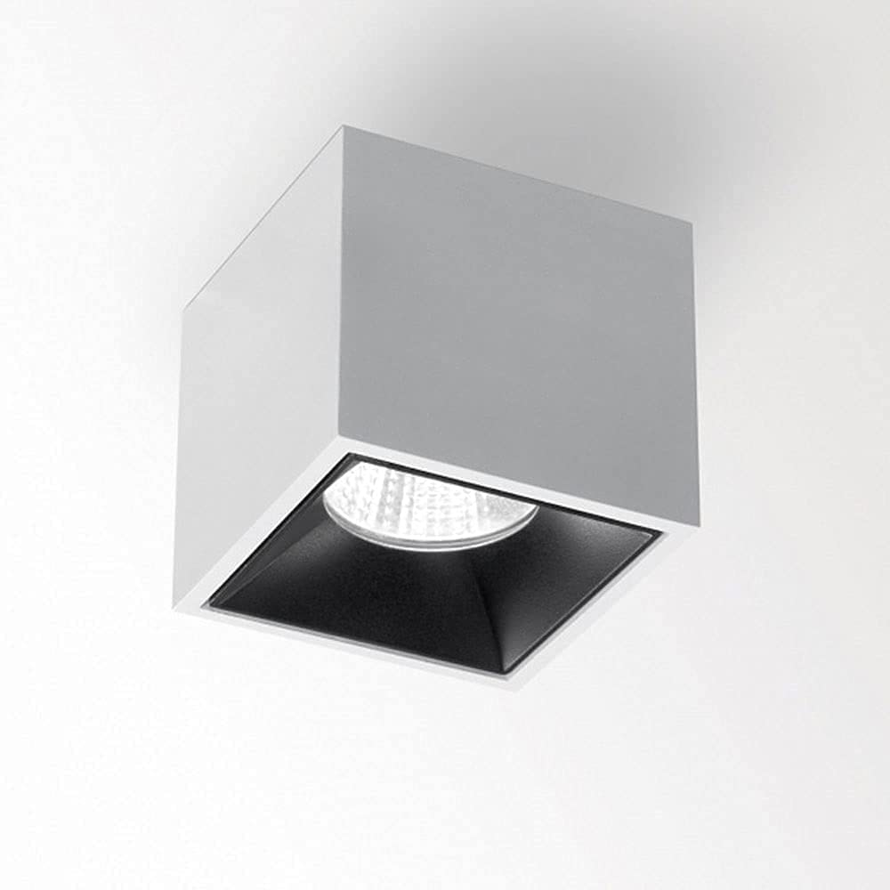 Spotlight LED encastrable carré blanc en aluminium pour salon et cuisine