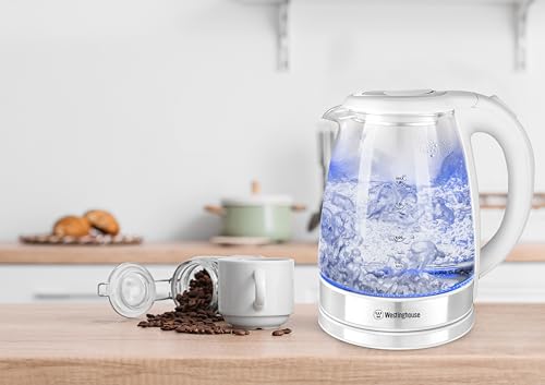 Hervidor eléctrico sin cables de 1.7 litros de vidrio miniatura 4