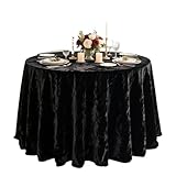 black round dining table white chairs Versatile Use: This tablecloth is suitable for a wide range of events, from corporate conferences and formal meetings to weddings and parties, making it a versatile addition to your event supplies