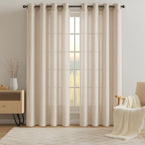 Miracle Home. Cortina Moderna y Elegante de 1 Pieza con Ojales para salón y Dormitorio, Narciso Marrón. 200 (Ancho) X 260 (Largo) centímetros