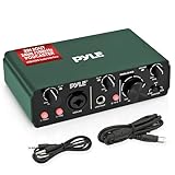 Pyle USB Audio Interface for Recording, Streaming & Podcasting – 2 Inputs 2 Outputs, 48V Phantom Power, 24bit/192kHz ASIO, Studio-Quality Sound, Rugged Metal Chassis - Compatible with Windows/Mac