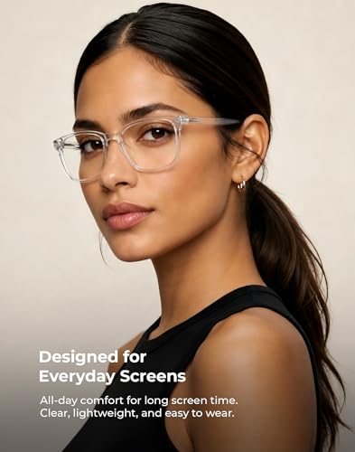 Image of TIJN Blue Light Blocking Glasses for Women Men Square Frame Nerd Eyeglasses Anti Blue Ray Computer Screen Glasses