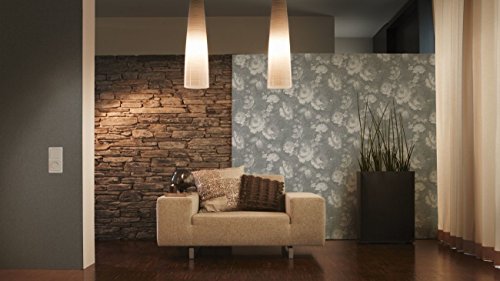 A.S. CréAtion Secret Garden - Carta Da Parati In Tessuto Non Tessuto, Tinta Unita, Grau, Schwarz, 10,05 M (LäNge) X 0,53 M (Breite) - 3