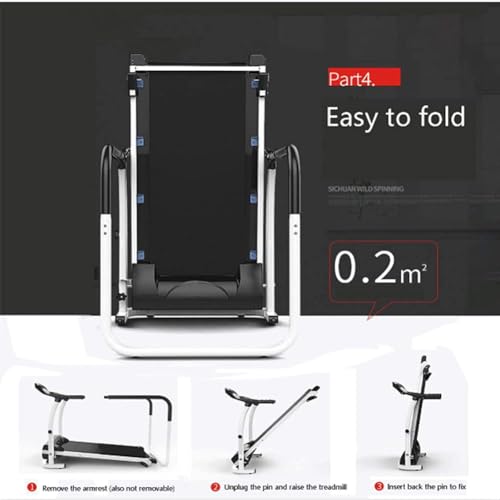 Image of Walking Treadmill with Long Handraill for Balance, Recovery Fitness Exercise Machine Foldable for Home Use Treadmill Walking Pad with Holder for Phone & Cup