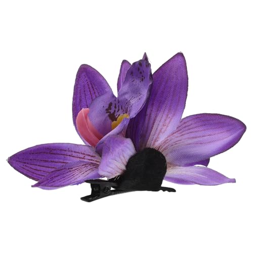 POPETPOP Épingle à Cheveux Orchidée Violet 3.54X2.36 Pouces Accessoire Mariage pour Plage Hawaïenne et Demoiselles d'Honneur