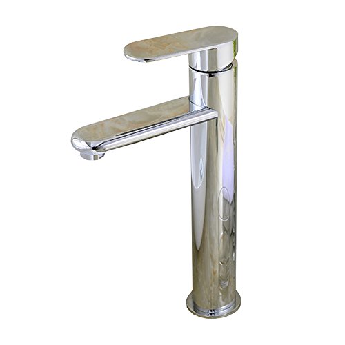 Grifo de lavabo alto monomando agua fría y caliente para lavabo sobre encimera con tubos 60cm