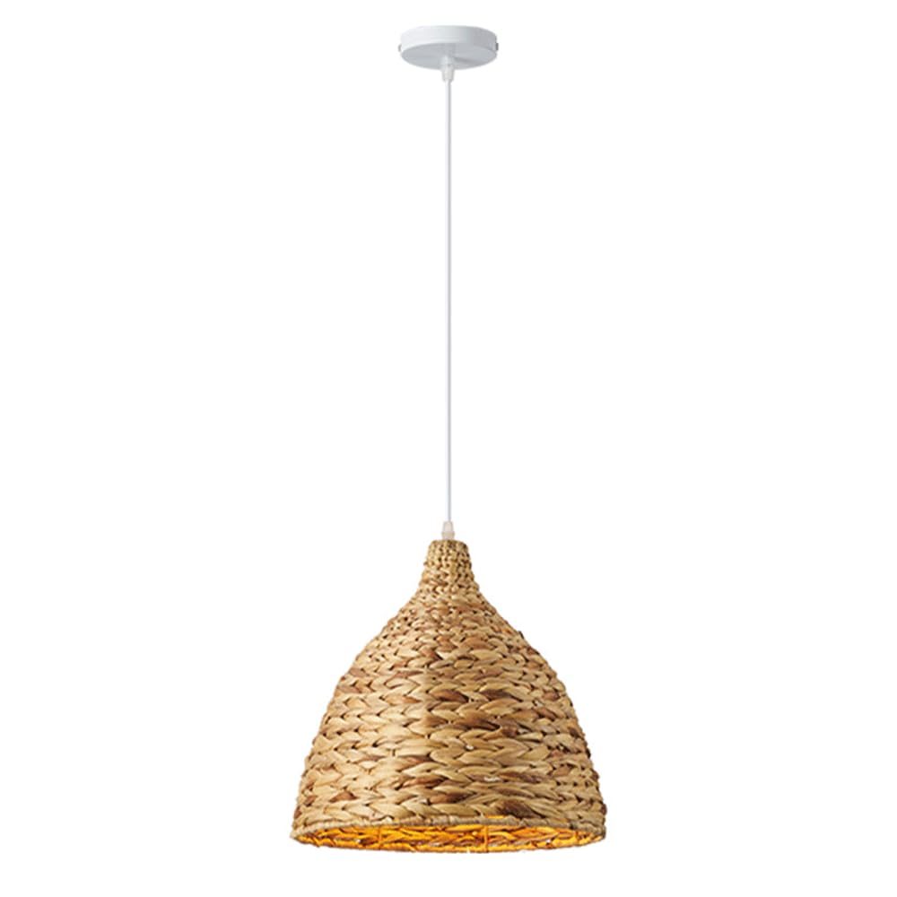 CJSLXGBL Rattan Chandelier Light Fixture, Boho Chandeliers Hand Woven Pendant Light, Chandeliers Dome Lampshade For Dining Room Kitchen Island Bedroom Foyer Hallway