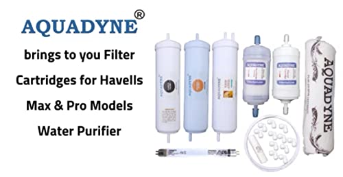 Image of Aquadyne Compatible Filter Kit for Havells Max & Pro Models Water Purifier with Installation Guide and Video Installation Support, 1- Piece, White, Pack of 1