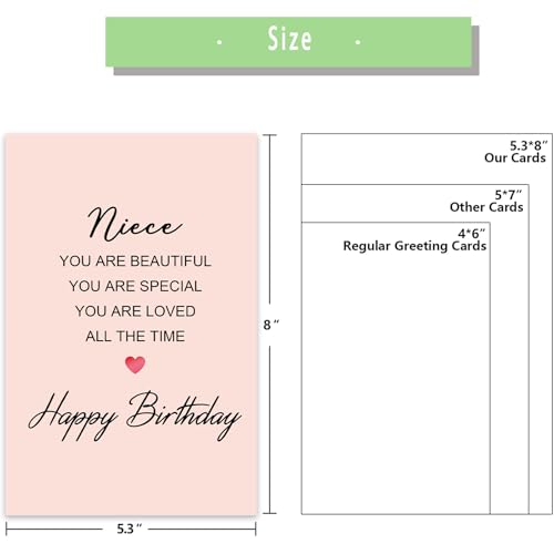 Missonemi MS-155-BH Loveing Niece Birthday Card, Happy Birthday Niece Greeting Card From Aunt Uncle thumb #2