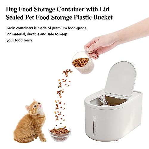 20Lbs/8Qt Large Storage Bin with Lid Storage Container,Food Container, Pet Food Dispenser, Dry Food Storage, Silicone Ring & Moisture Proof,for Grain Cereal Soybean Corn (White) 20Lbs/8Qt Large Storage Bin with Lid Storage Container,Food Container, Pet Food Dispenser, Dry Food Storage, Silicone Ring & Moisture Proof,for Grain Cereal Soybean Corn (White)