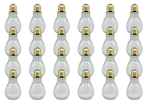 Creative Hobbies Wholesale Case of 288 Pieces - Clear Plastic Fillable Light Bulbs for Candy, Weddings, Clear Plastic Candy Jars, Party Favors - 4 Inch Tall