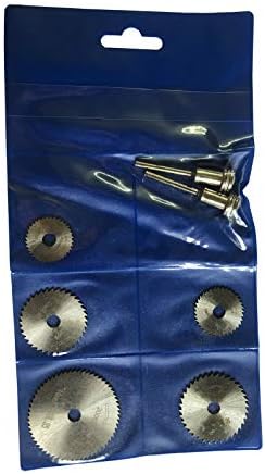 7 Pcs HSS Saw Blades Rotary Tool Circular Saw Blade Set Mandrel - 5 pcs Circular Saw Blades Set Mini HSS Saw Disc Wheel Cutting Blades with 2 1/8" Extension Rods for Rotary Tool